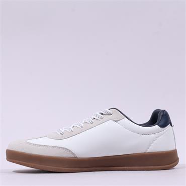 Tommy Bowe Burwett Retro Laced Trainer - White Navy